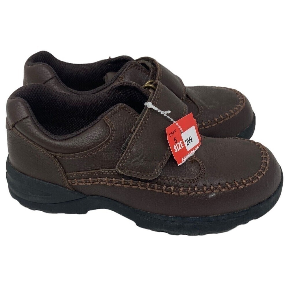 Clarks Boys Brown Caribou Sneakers Size 2 WXW Leather NEW NIB